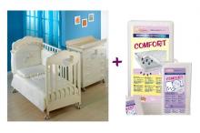 Кроватка и комод Italbaby + матрас + комплект белья Angioletti (5 предметов)