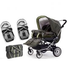 Коляска для двойни Emmaljunga Twin Nitro + Duo Lift pro forest
