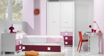 Детская кроватка-трансформер Trama Branco Mate / Degrade Fucsia серия Combi Light