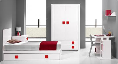 Детская кроватка-трансформер Trama Branco Mate / Vermelho серия Combi Light