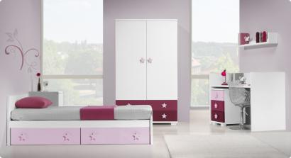 Детская кроватка-трансформер Trama Branco Mate/Degrad_ Fucsia серия Combi Prime